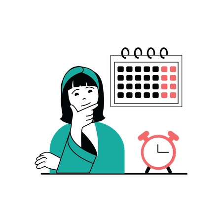 Freelancer managing schedule for work  Illustration