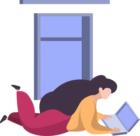 Freelancer trabalhando no laptop  Ilustração