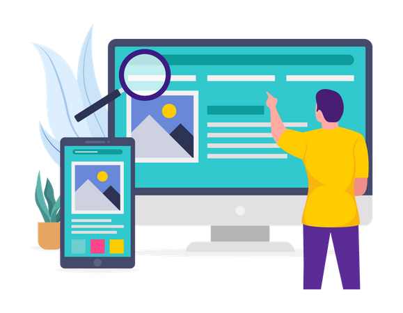 Freelancer trabalhando em web design  Ilustração