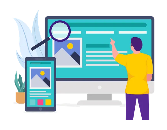 Freelancer trabalhando em web design  Ilustração