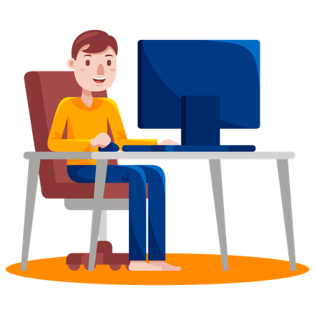 Freelancer trabalhando no laptop  Ilustração