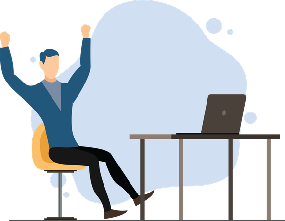 Freelancer trabalhando no laptop  Ilustração