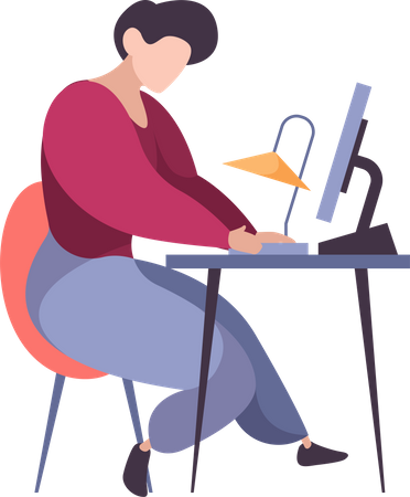 Freelancer trabalhando no laptop  Ilustração