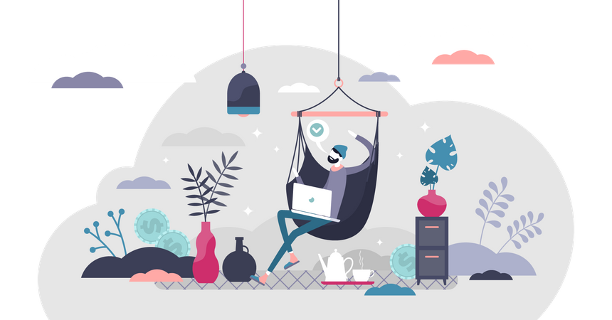 Freelancer trabalhando no projeto  Ilustração