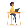 illustration laptop on table