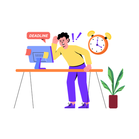 Freelancer work Deadline  Illustration