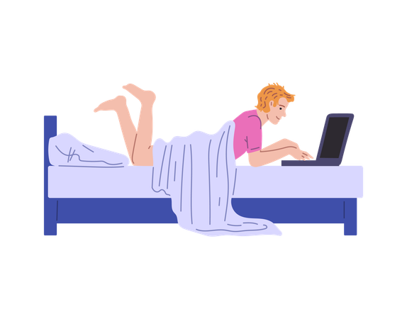 Freelancer worker working from home  Illustration