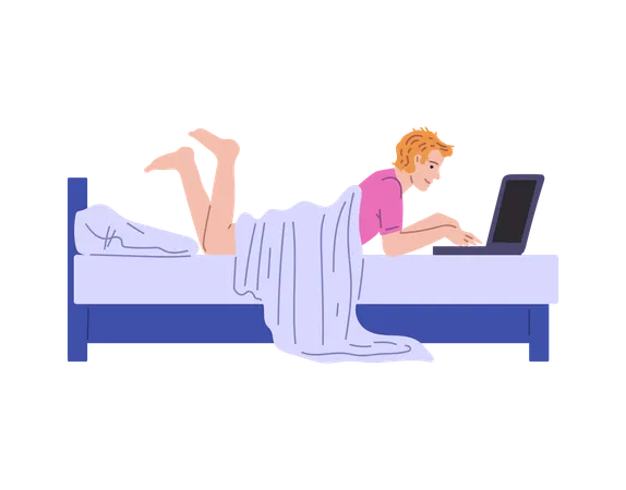 Freelancer worker working from home  Illustration