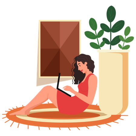 Freelancer working at home  Illustration