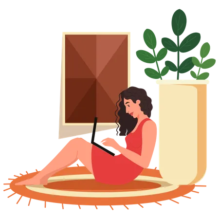 Freelancer working at home  Illustration