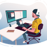 free freelancer working from home illustrations