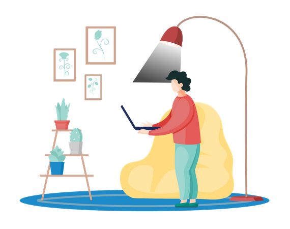 Freelancer working from home  Illustration