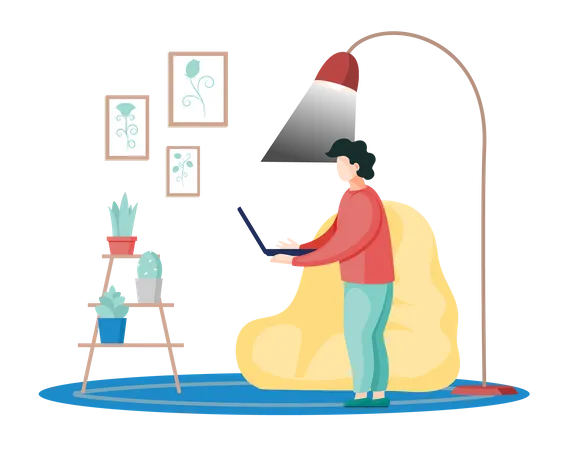 Freelancer working from home  Illustration