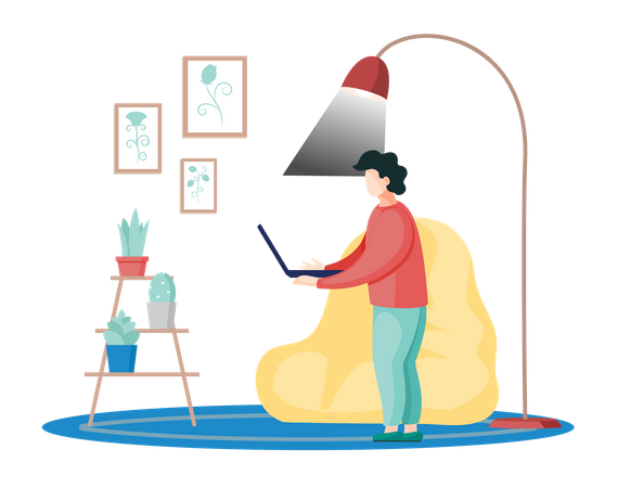 Freelancer working from home  Illustration