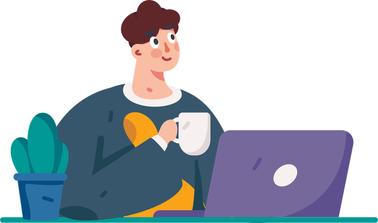 Freelancer working from home  Illustration