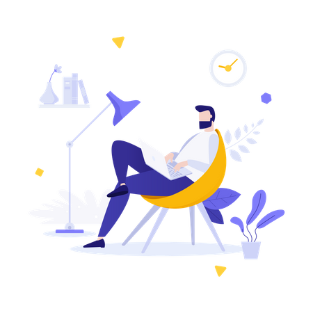 Freelancer working from home  Illustration