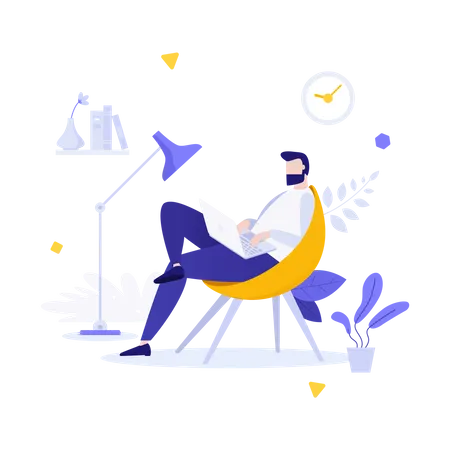 Freelancer working from home  Illustration