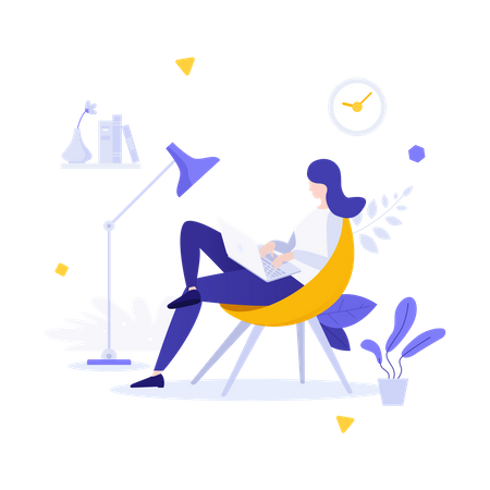 Freelancer working from home  Illustration