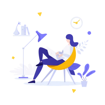 Freelancer working from home  Illustration