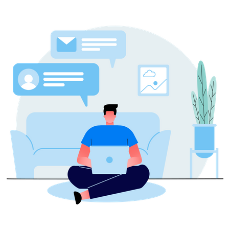 Freelancer working from home  Illustration