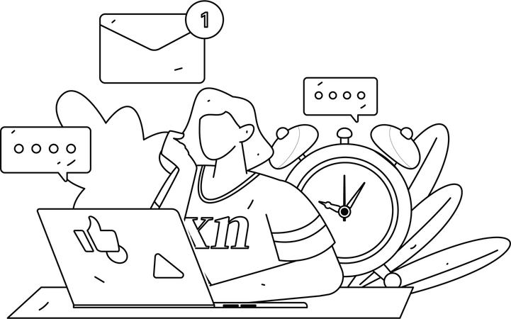 Freelancer working on deadline reminders  Illustration