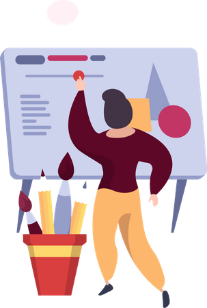 Freelancer Working On Developing  Illustration