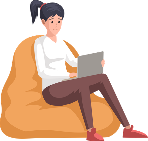 Freelancer working online on laptop  Illustration
