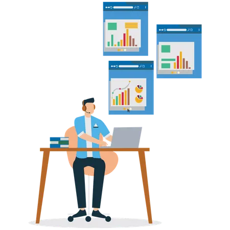 Freelancer Working Remotely  Illustration