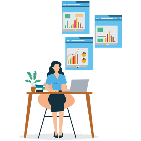 Freelancer Working Remotely  Illustration