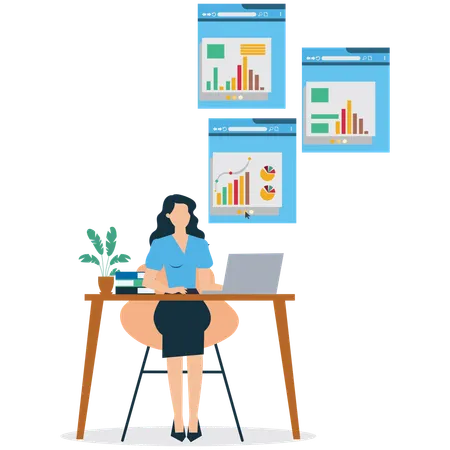 Freelancer Working Remotely  Illustration
