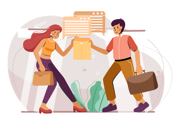 Freelancers working together  Illustration