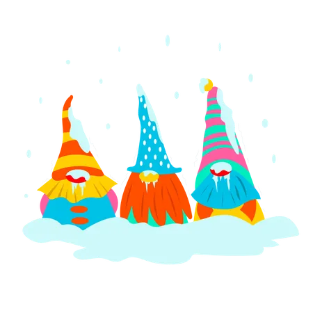 Freezing gnomes Illustration