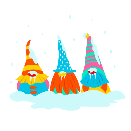 Freezing gnomes  Illustration