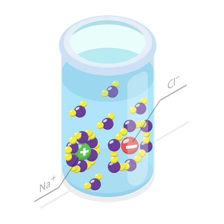 3 D Isometric Flat Vector Conceptual Illustration Of Freezing Of Water With Salt Educational Chemistry Illustration