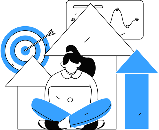 Freiberufler, der an Analysen arbeitet  Illustration