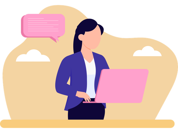 Freiberufler im Online-Chat  Illustration