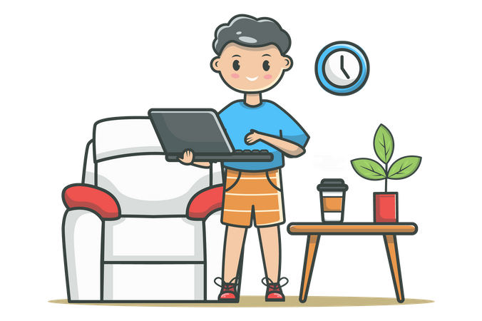 Freiberuflich von zu Hause aus arbeiten  Illustration
