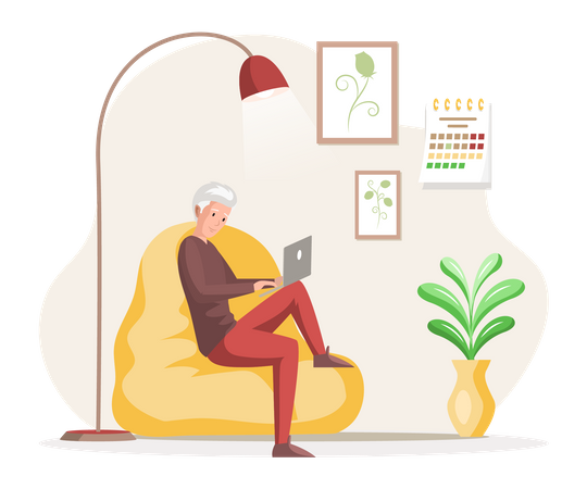 Freiberuflich von zu Hause aus arbeiten  Illustration
