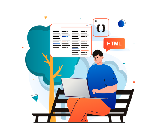 Freiberufliche Tätigkeit als Webentwickler  Illustration