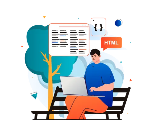 Freiberufliche Tätigkeit als Webentwickler  Illustration