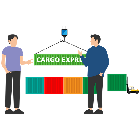 Freight shipping container Illustration