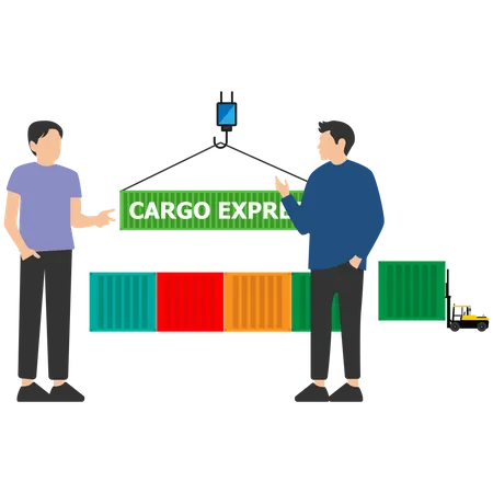 Freight shipping container Illustration