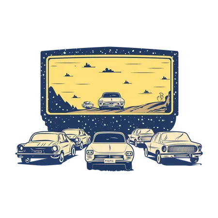 Freiluftkino  Illustration