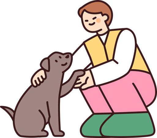 Freiwilliger mit Hund  Illustration