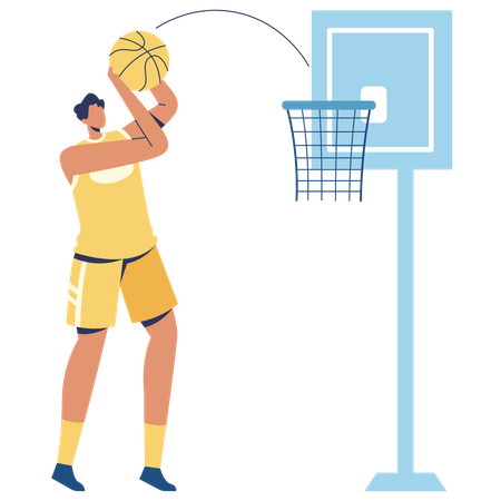 Freiwurfschießen beim Basketballspiel  Illustration