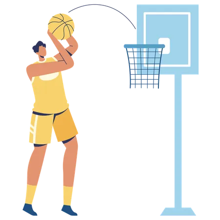 Freiwurfschießen beim Basketballspiel  Illustration