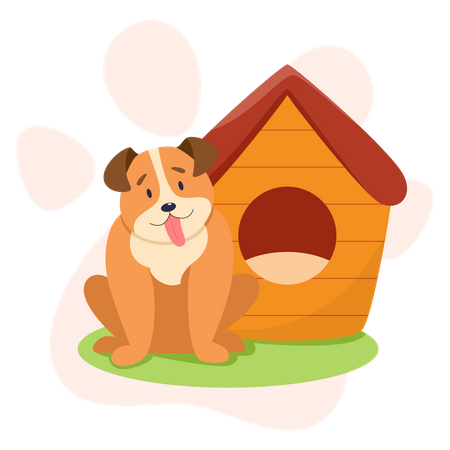 French bul dog dog head  Illustration