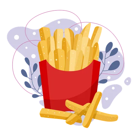 French Fries Element Vector Illustration With Food Theme Editable Vector Element Illustration