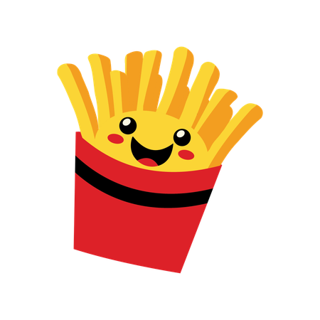 French fries in pocket  Illustration