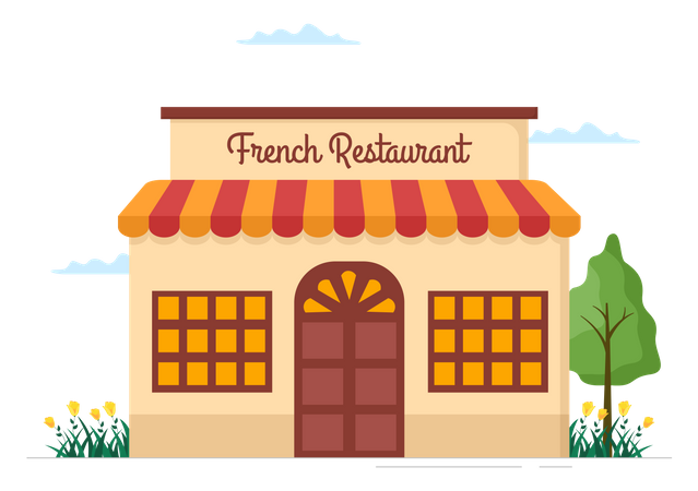 French Restaurant  Illustration